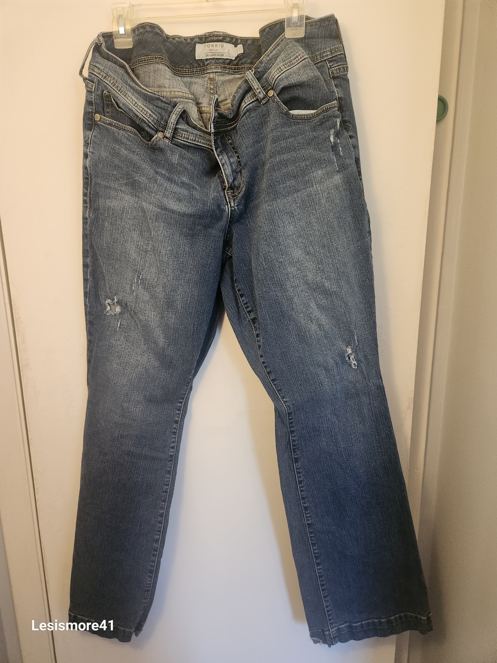 torrid Blue Wash Bootcut Jeans with Faded Distress